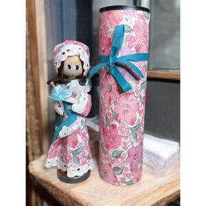 Bobbin Doll On Wooden/Metal Spindle Spool Vintage 1970's